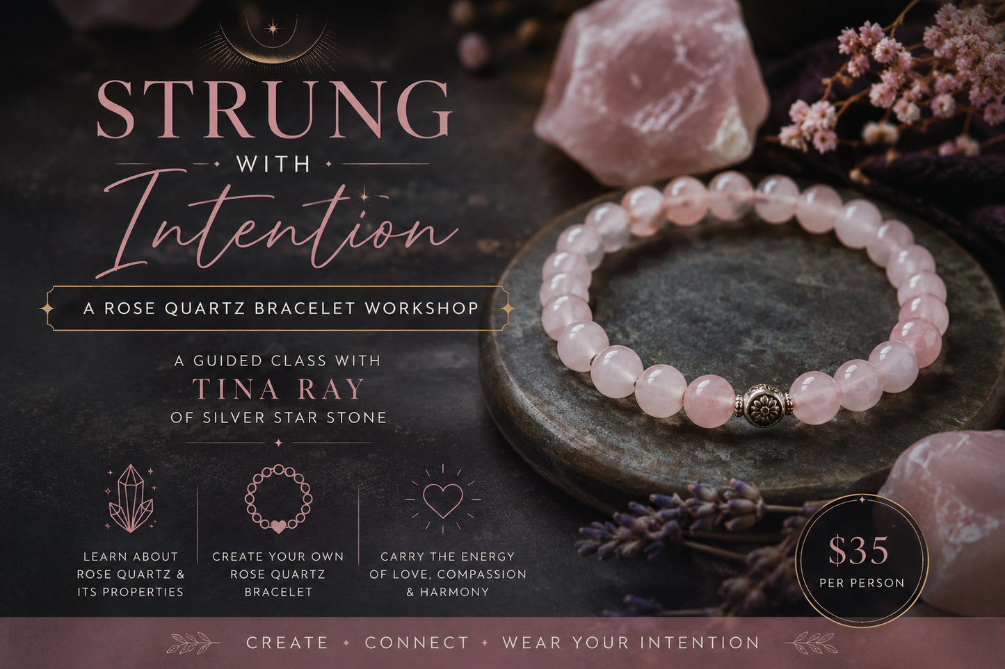 Strung with Intention: A Rose Quartz Bracelet Workshop