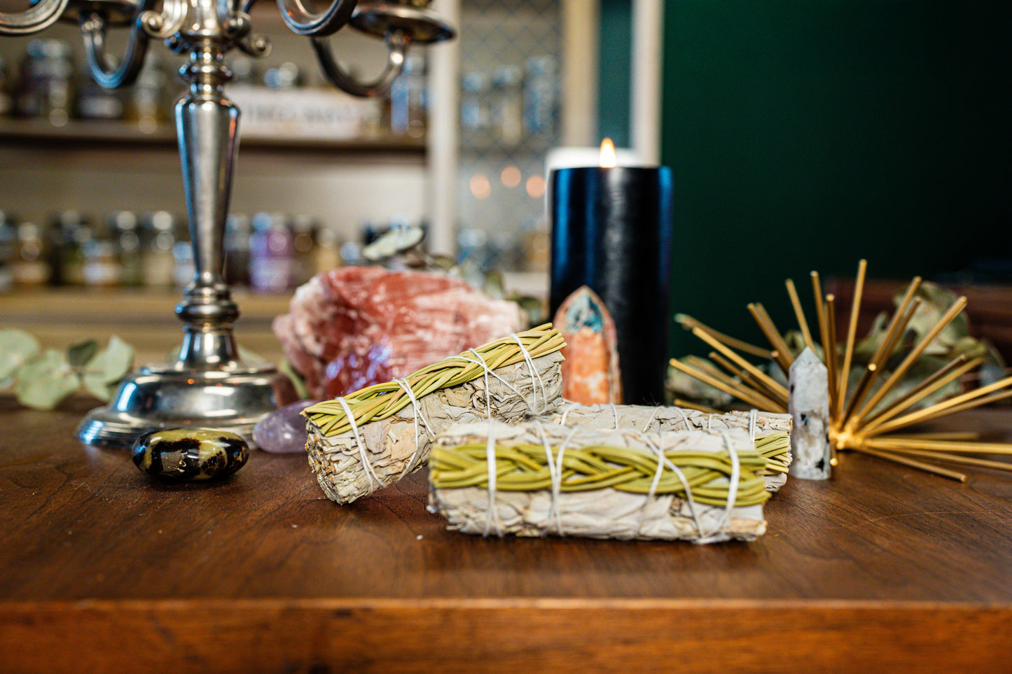 Braided Sweetgrass and White Sage Bundle
