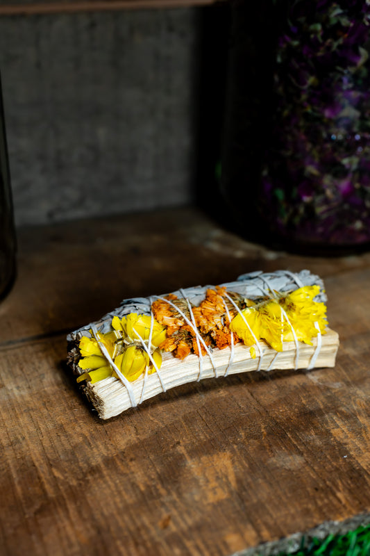 Orange Sinuata, Palo Santo, and White Sage Bundle